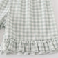 Sage pastel floral harmony girl gingham set