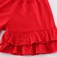 Blue seersucker crawfish embroidery girl set