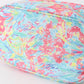 Green floral makeup bag