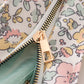 Yellow floral plaid tote bag