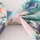 Green garden serenity print girl piggie hair bow
