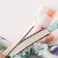 Green garden serenity print girl piggie hair bow