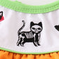 Green halloween cat embroidery dress