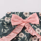 Green forest bloom print girl bloomer set