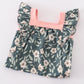 Green forest bloom print girl bloomer set