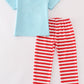 Red stripe chick fil a embroidery boy pants set