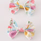 Floral print hair bow