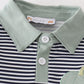 Sage pumpkin embroidery stripe boy set