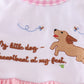 Pink puppy embroidery girl dress