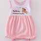 Pink puppy embroidery girl bubble