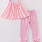 Pink puppy embroidery girl set