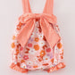 Pumpkin floral print bow girl bubble