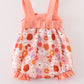 Pumpkin floral print bow girl bubble