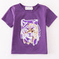 Purple LSU tiger sequin mom&me top