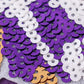 Purple LSU tiger sequin mom&me top