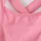 Pink active sporty gymnastic girl overall