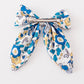 Blue floral print hair sailor bow