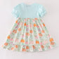 Pumpkin print ruffle girl dress