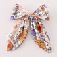 Coral floral print hair sailor bow