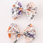 Coral floral print 2pcs piggie hair bow