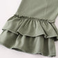 Green pumpkin ruffle girl pants set