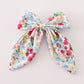 Pink floral print sailor hair bow