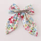 Pink floral print sailor hair bow