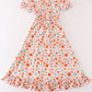 Orange pumpkin print mom dress