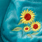 Blue velvet sunflowers embroidery girl bubble