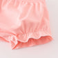 Pink floral print baby bloomers set