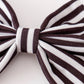 Black stripe piggie hair bow