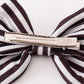 Black stripe piggie hair bow