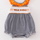 Navy WAR EAGLE embroidery stripe girl bubble