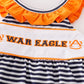 Navy WAR EAGLE embroidery stripe girl bubble