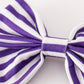 Purple stripe piggie hair bow