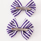 Purple stripe piggie hair bow