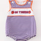 Purple stripe GO TIGERS embroidery boy bubble