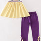 Purple gold stripe GEAUX embroidery girl set