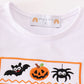 Orange halloween embroidery plaid girl set