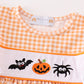 Orange halloween embroidery plaid dress