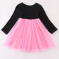 Black halloween boo sequin tutu dress