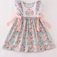 Floral bow pumpkin applique dress