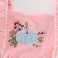 Pink velvet pumpkin embroidery tiered dress