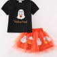 Halloween trick or treat ghost sequin tutu skorts set