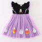 Purple halloween trick or treat ghost tutu sequin dress