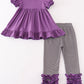 Purple halloween pumpkin BOO applique girl set