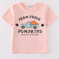 Pink farm fresh pumpkins girl top