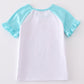 Mint princess bow print girl top