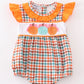 Pumpkin french knot gingham girl bubble