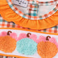 Pumpkin french knot gingham girl bubble